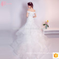 Suzhou Fabrik sexy Off-Schulter Spitze appliques ein Linie Hochzeitskleid